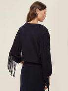 EMME MARELLA Emme Marella Maglia over con frange Falco Donna Blu Maglia