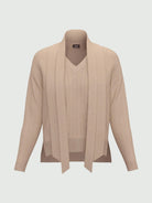 Emme Marella Maglia over con sciarpa Eroico Donna Beige - Santangelo
