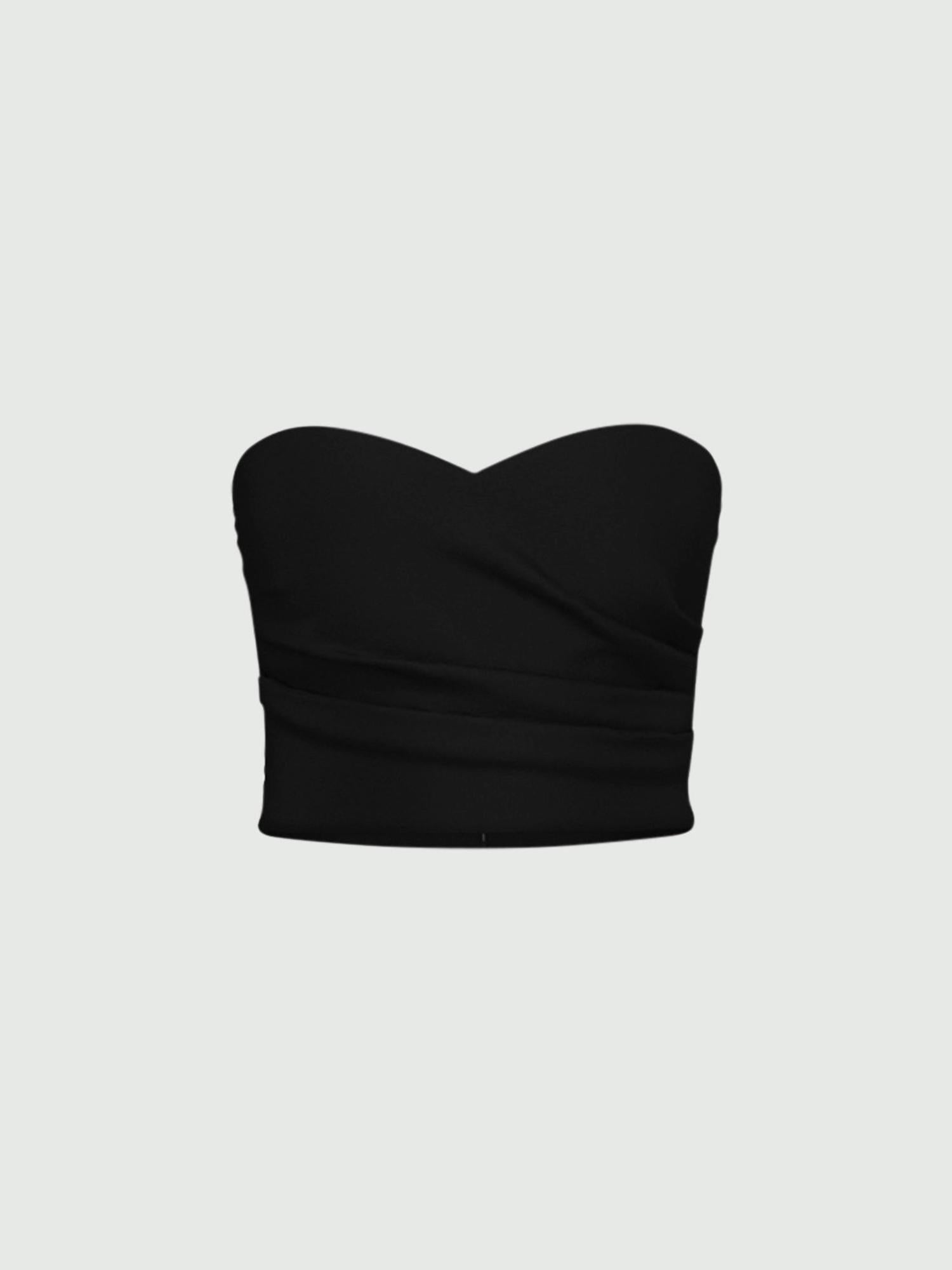 Emme Marella Mini bustier in jersey stretch Vagone Donna Nero - Santangelo
