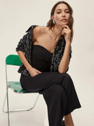 Emme Marella Mini bustier in jersey stretch Vagone Donna Nero - Santangelo