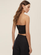 Emme Marella Mini bustier in jersey stretch Vagone Donna Nero - Santangelo