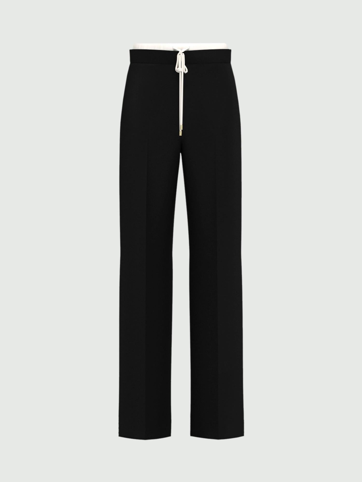 Emme Marella Pantalone con doppia cintura Firenze Donna Nero - Santangelo
