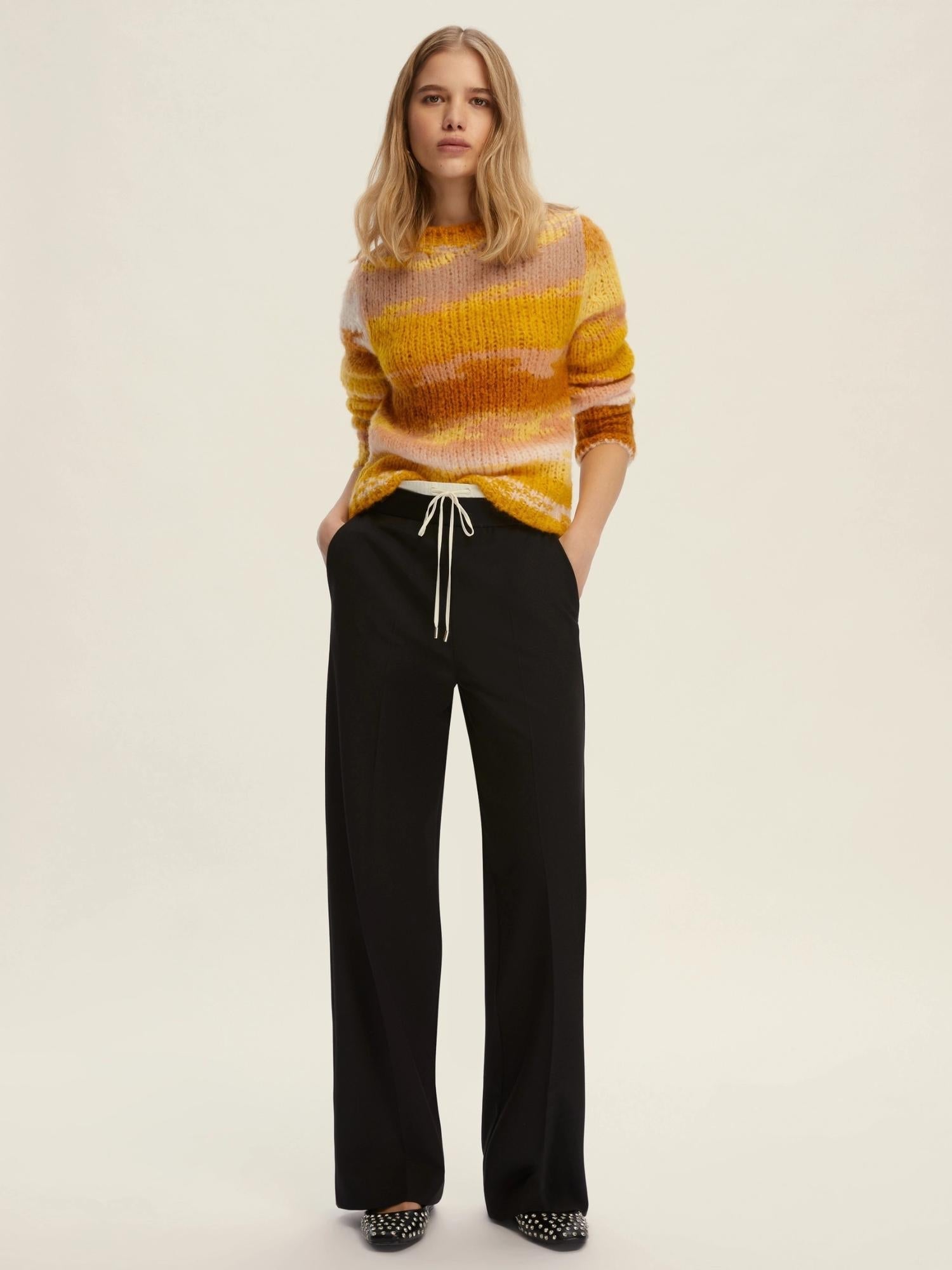 Emme Marella Pantalone con doppia cintura Firenze Donna Nero - Santangelo