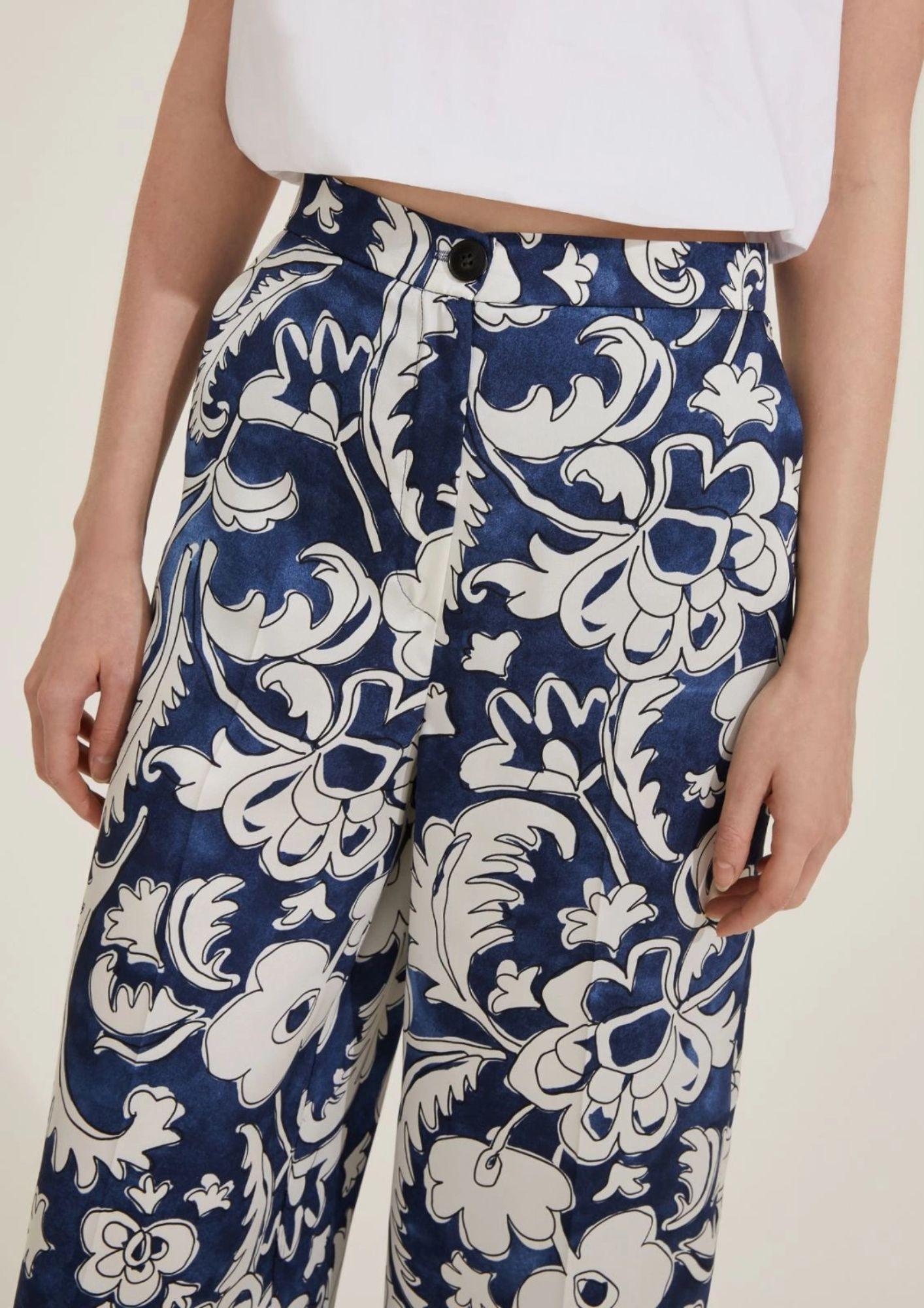 Emme Marella Pantalone Donna Albi Blu Fiore - Santangelo