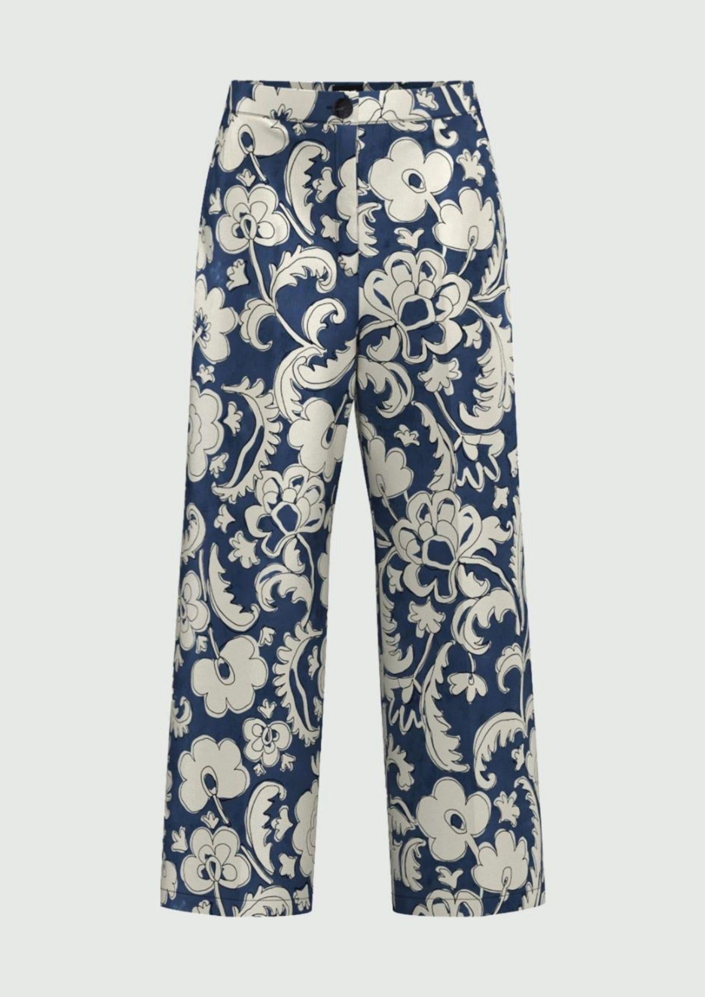 Emme Marella Pantalone Donna Albi Blu Fiore - Santangelo