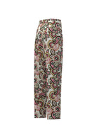 Emme Marella Pantalone Donna Musa Bianco Stampa Verde Floreale - Santangelo