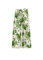 Emme Marella Pantalone Donna Risico Bianco Stampa Verde Tropical - Santangelo