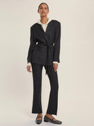 EMME MARELLA Emme Marella Pantalone dritto in flanella Micron Donna Antracite Pantalone