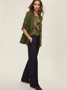 Emme Marella Pantalone in velluto a coste Isotta Donna Blu - Santangelo