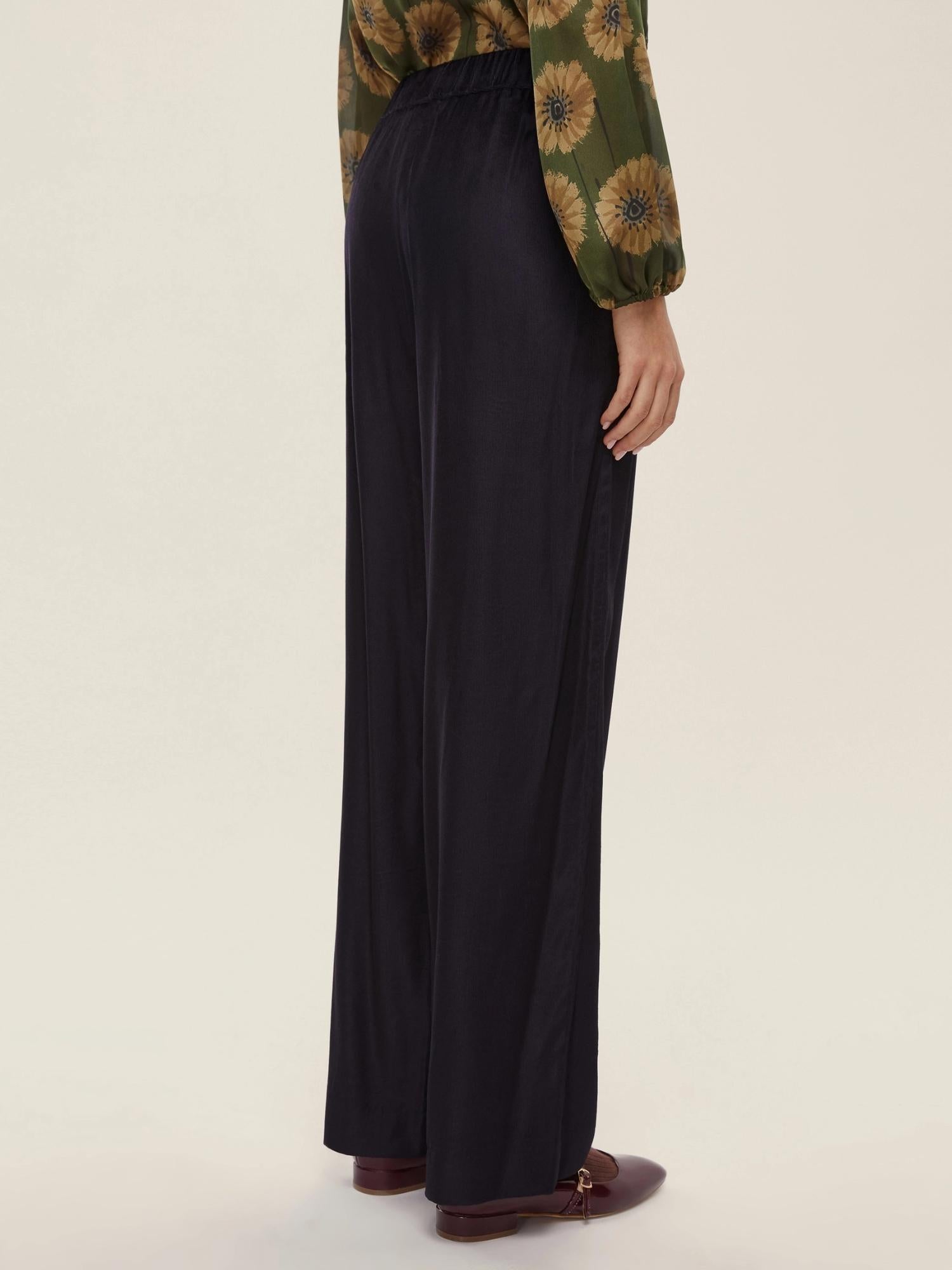 Emme Marella Pantalone in velluto a coste Isotta Donna Blu - Santangelo