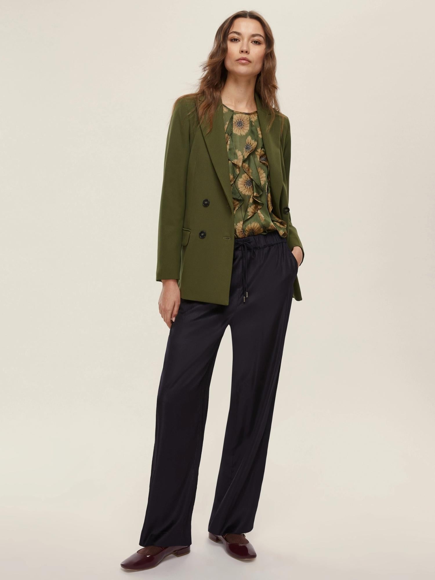 Emme Marella Pantalone in velluto a coste Isotta Donna Blu - Santangelo