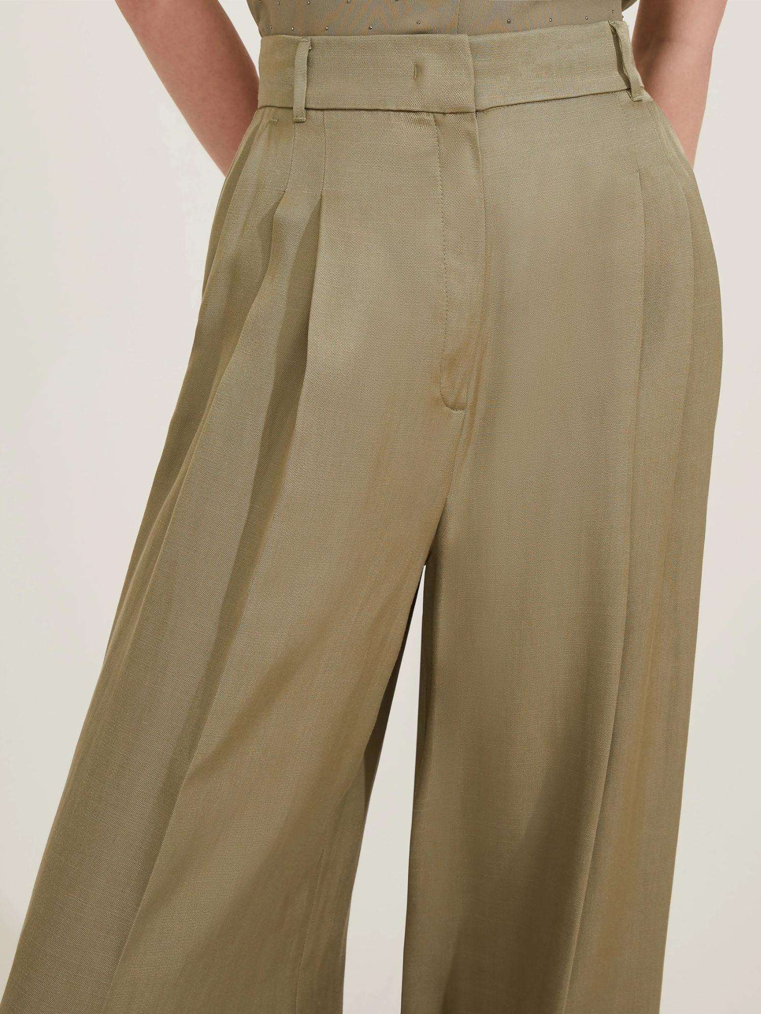 Emme Marella Pantalone in viscosa e lino Pianosa Donna Kaki - Santangelo