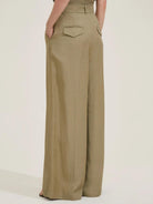 Emme Marella Pantalone in viscosa e lino Pianosa Donna Kaki - Santangelo
