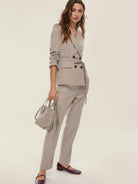 EMME MARELLA Emme Marella Pantalone slim fit in flanella Calcio Donna Sabbia Pantalone