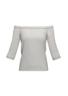 Emme Marella T-Shirt Donna Ginepro Bianca a pois Neri - Santangelo