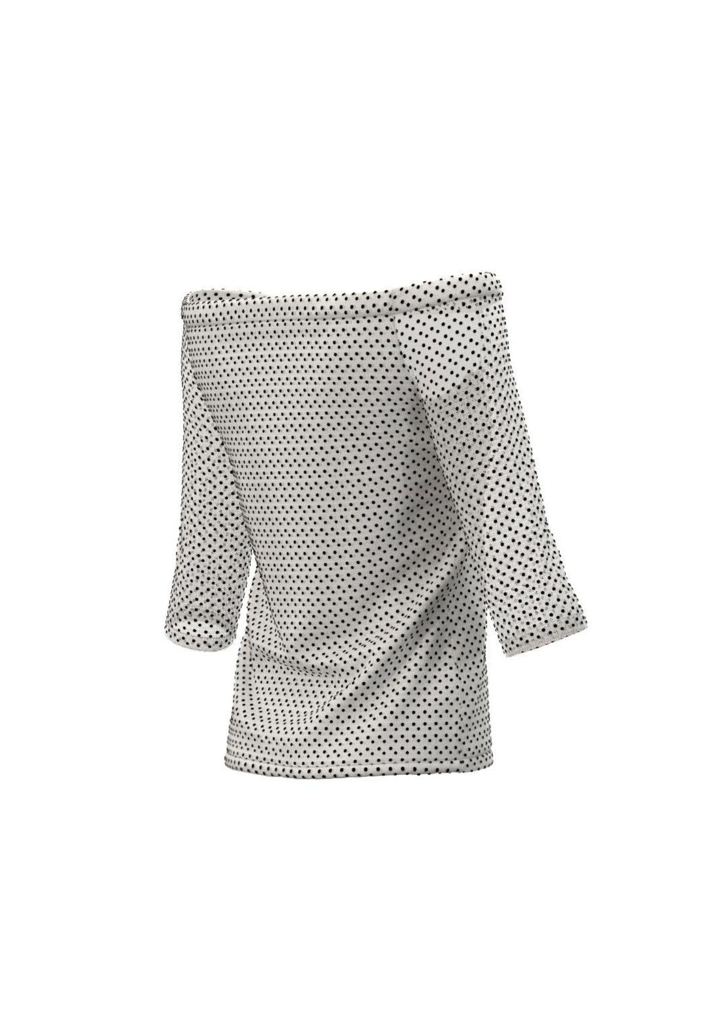 Emme Marella T-Shirt Donna Ginepro Bianca a pois Neri - Santangelo