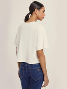 EMME MARELLA Emme Marella T-shirt in jersey con cristalli Micaelabis Donna Panna Argento T-Shirt