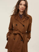 EMME MARELLA Emme Marella Trench in jersey Team Donna Cioccolato Cappotto