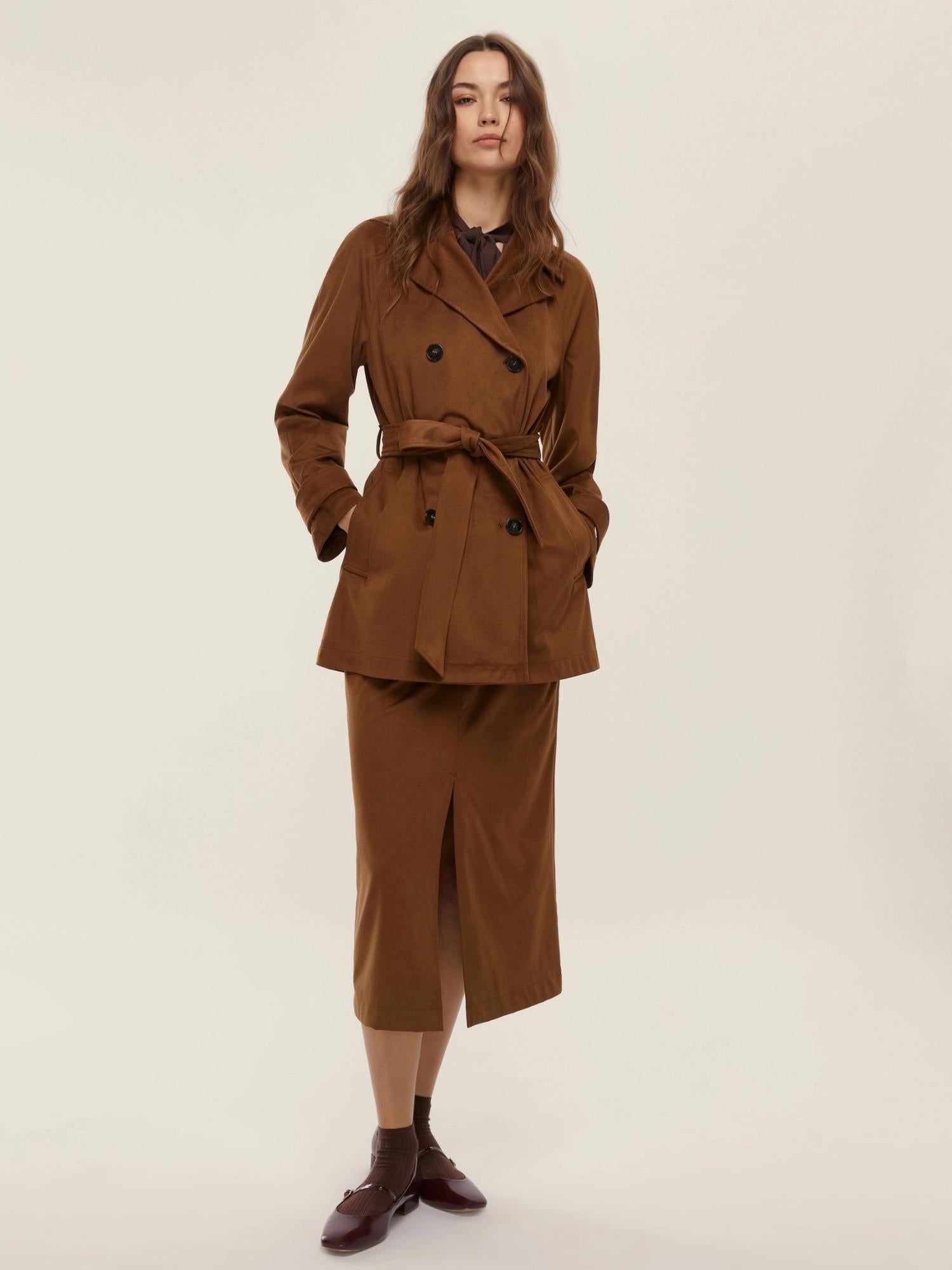 EMME MARELLA Emme Marella Trench in jersey Team Donna Cioccolato Cappotto