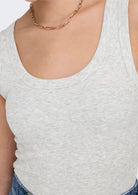 Only Canotta Donna Easy Grigio Chiaro 15315571 Light Grey Melange ONLY 