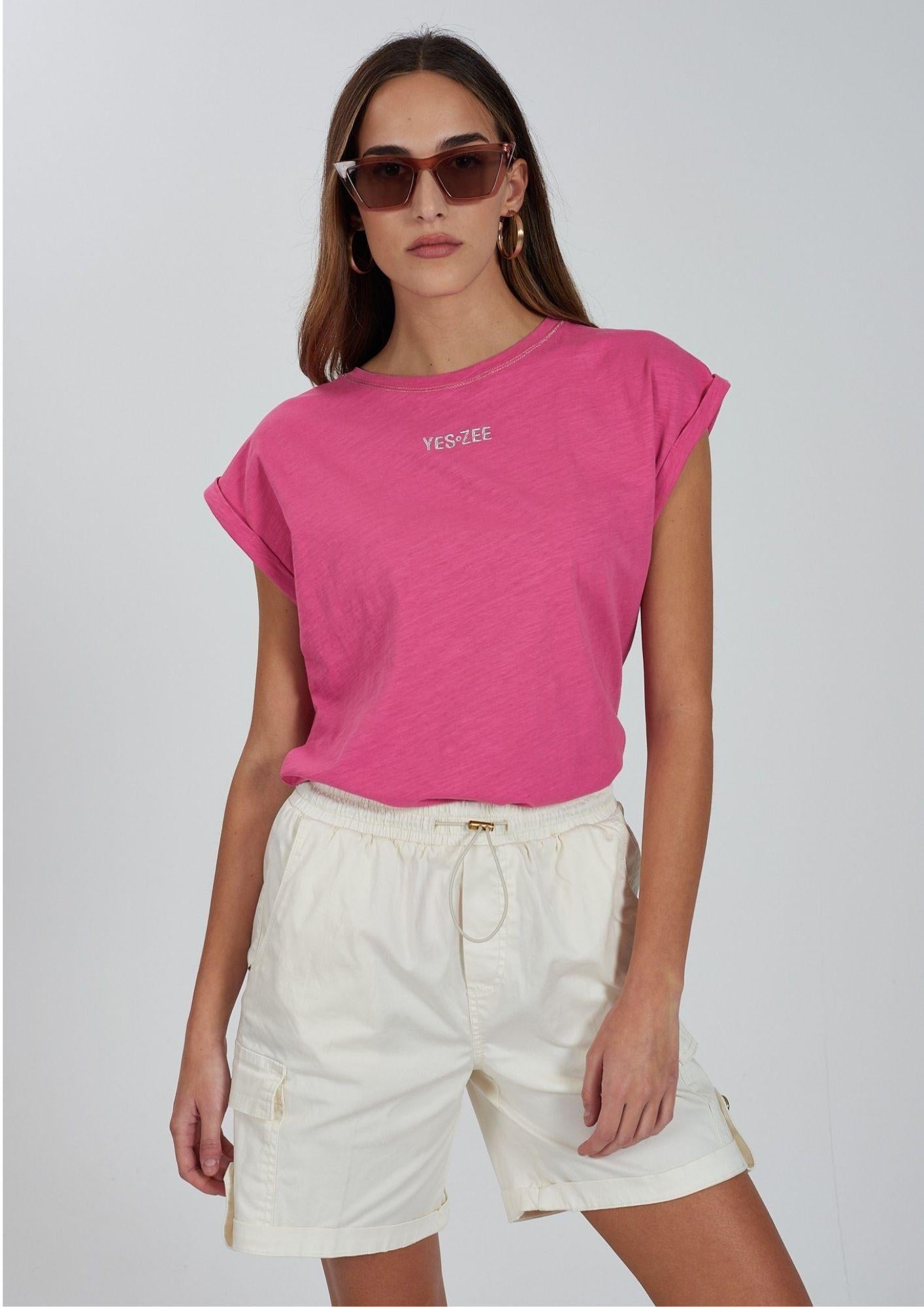 Yes Zee T-Shirt Donna Rosa T215 TL00 0425 YES ZEE 