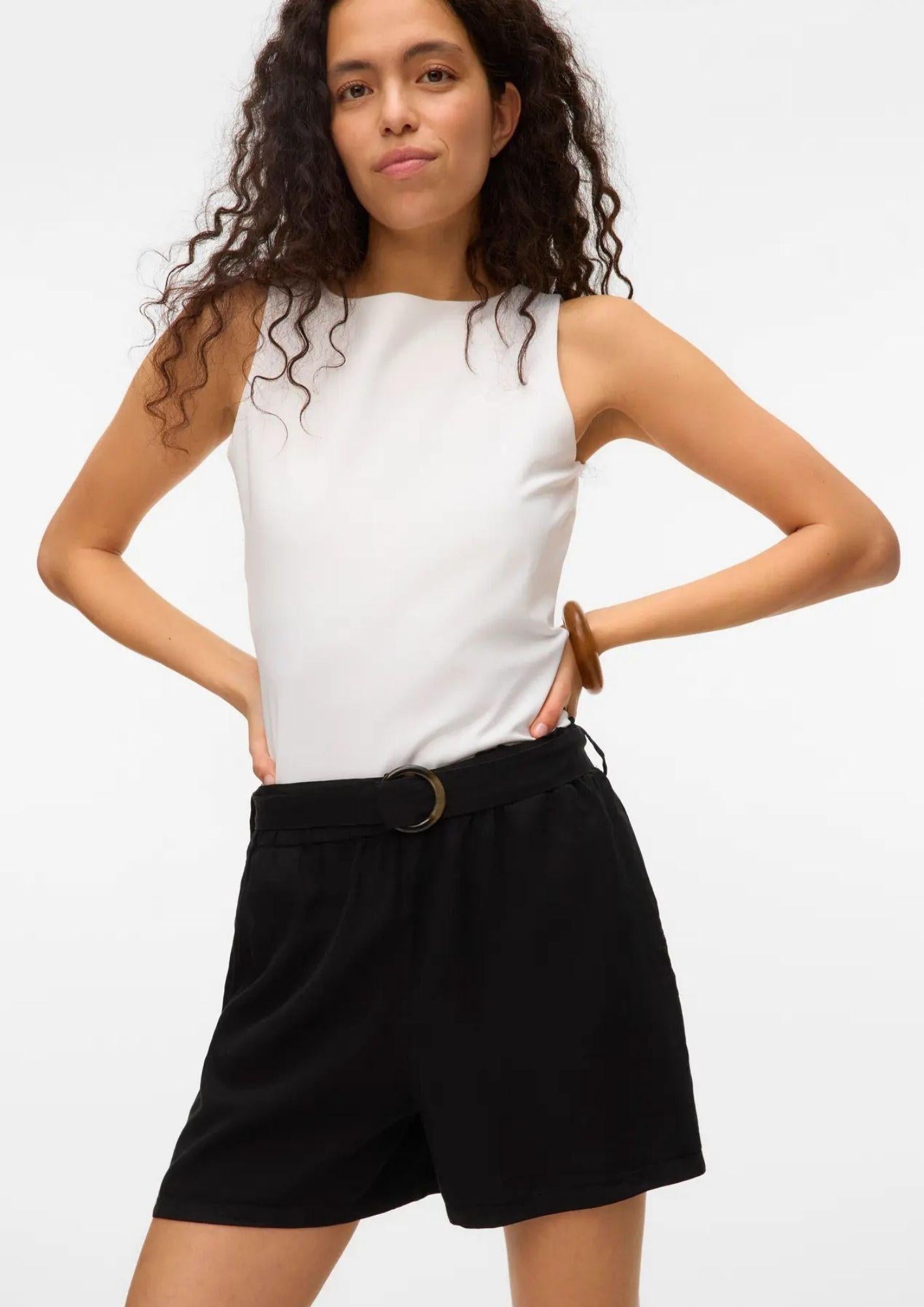 Vero Moda Bermuda Donna Fleur Nero Denim<BR/> 10326074 Black Denim VERO MODA 