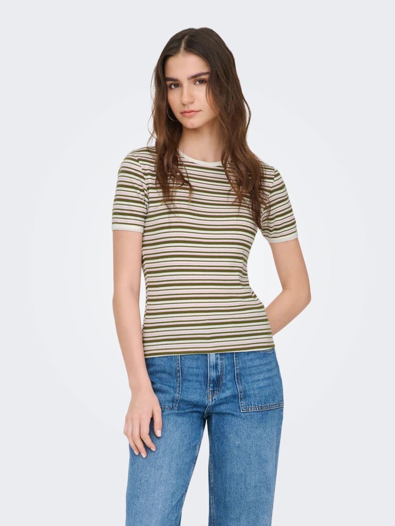 Jacqueline De Yong T-Shirt Donna Fir Green Jdylada 15363219 Fir Green MIX JACQUELINE DE YONG 