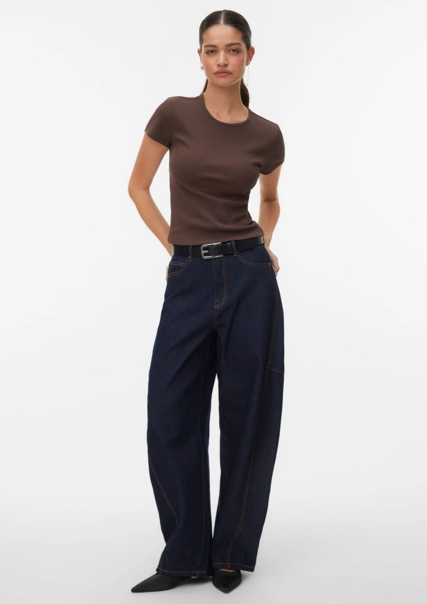 Vero Moda T-Shirt Donna Chloe Marrone Cioccolata 10306894 Chocolate Martini VERO MODA 