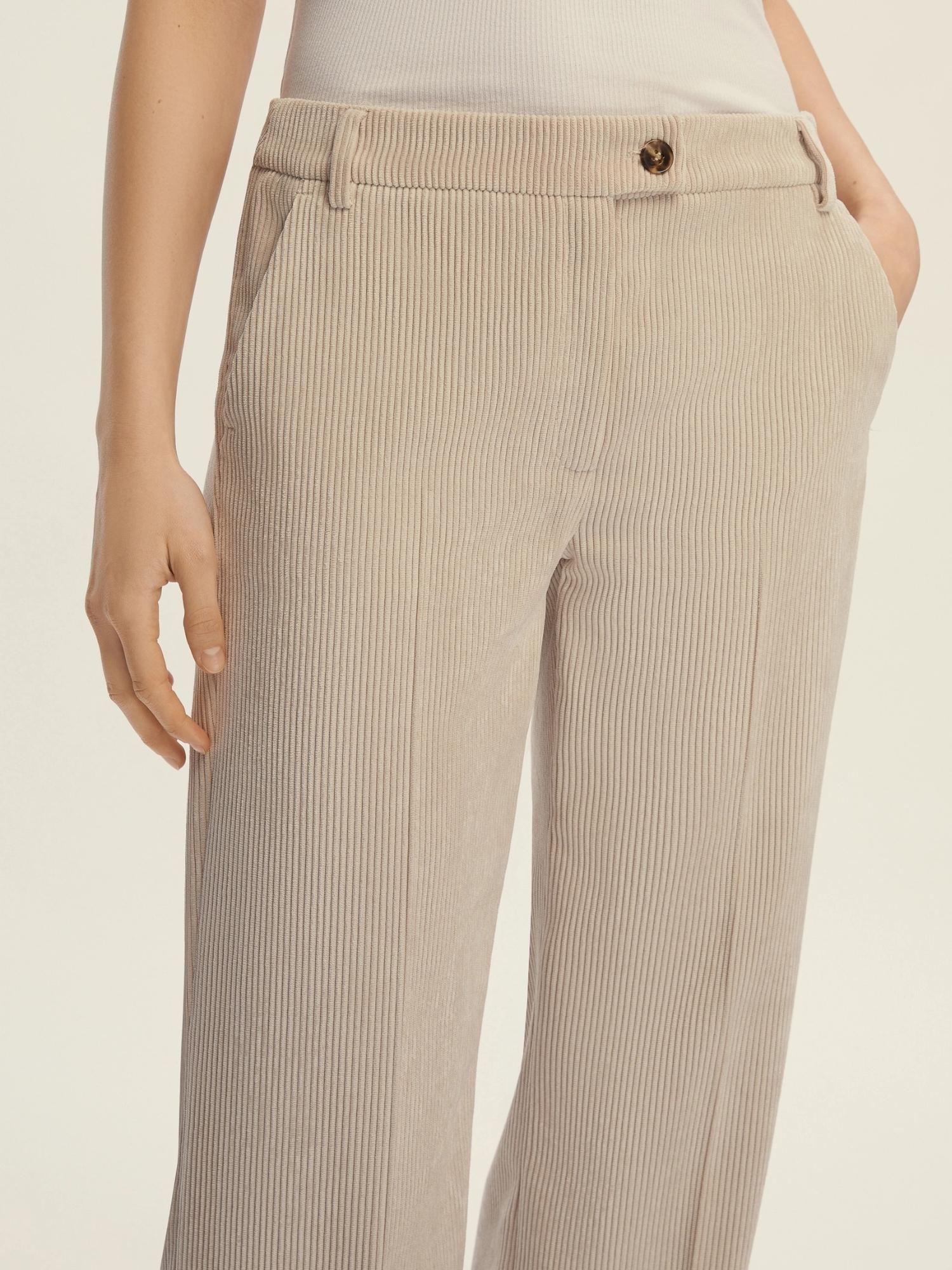 Emme Marella Pantalone dritto in velluto Destino Donna Bianco Sporco 2525136052200 002 EMME MARELLA 