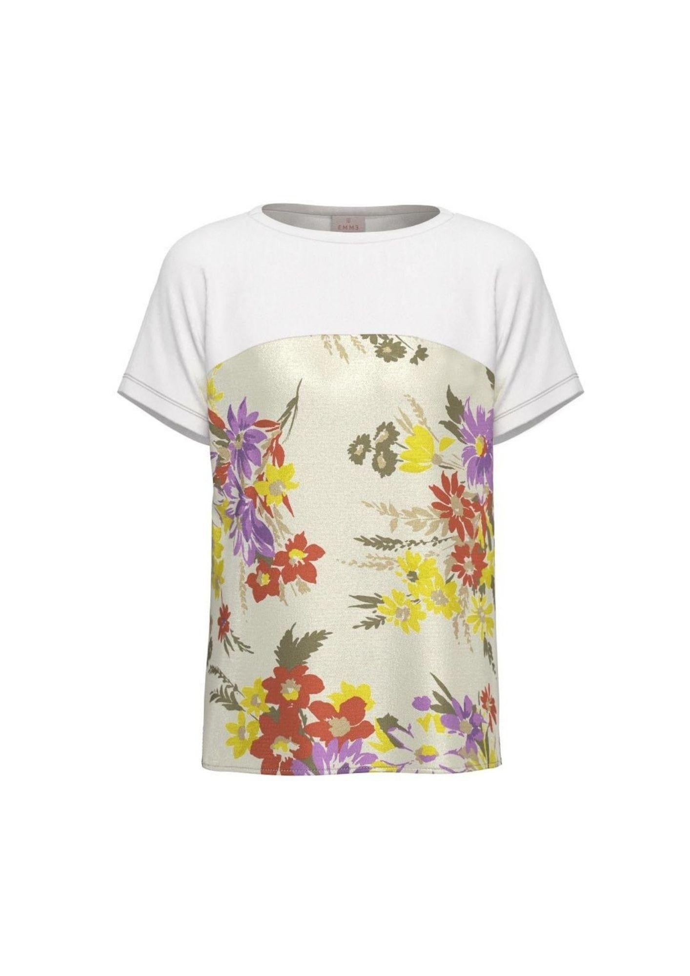 Emme Marella Camicia Donna Emmlampada Bianca Fantasia 2615111102200 002 EMME MARELLA 