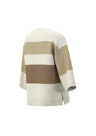 Emme Marella Maglia Donna Emmesule Bianco Beige e Cammello 2615361022200 001 EMME MARELLA 
