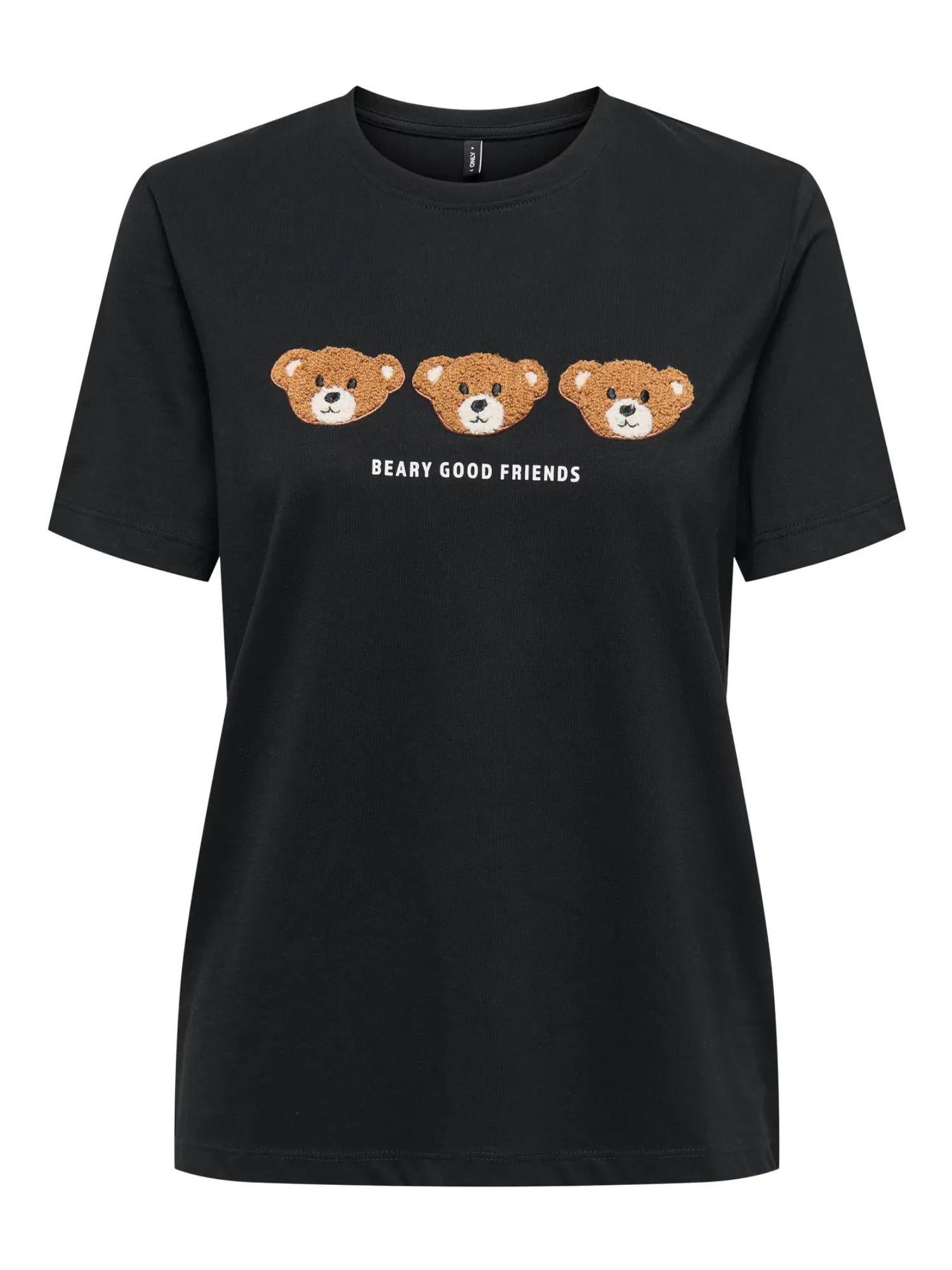 Only T-Shirt Donna Teresa Nero 15316954 Black Friends ONLY 