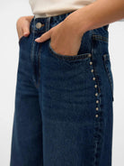 Vero Moda Jeans Donna Rae Wide Fit Dark Blue Denim 10336550 Dark Blue Denim VERO MODA 
