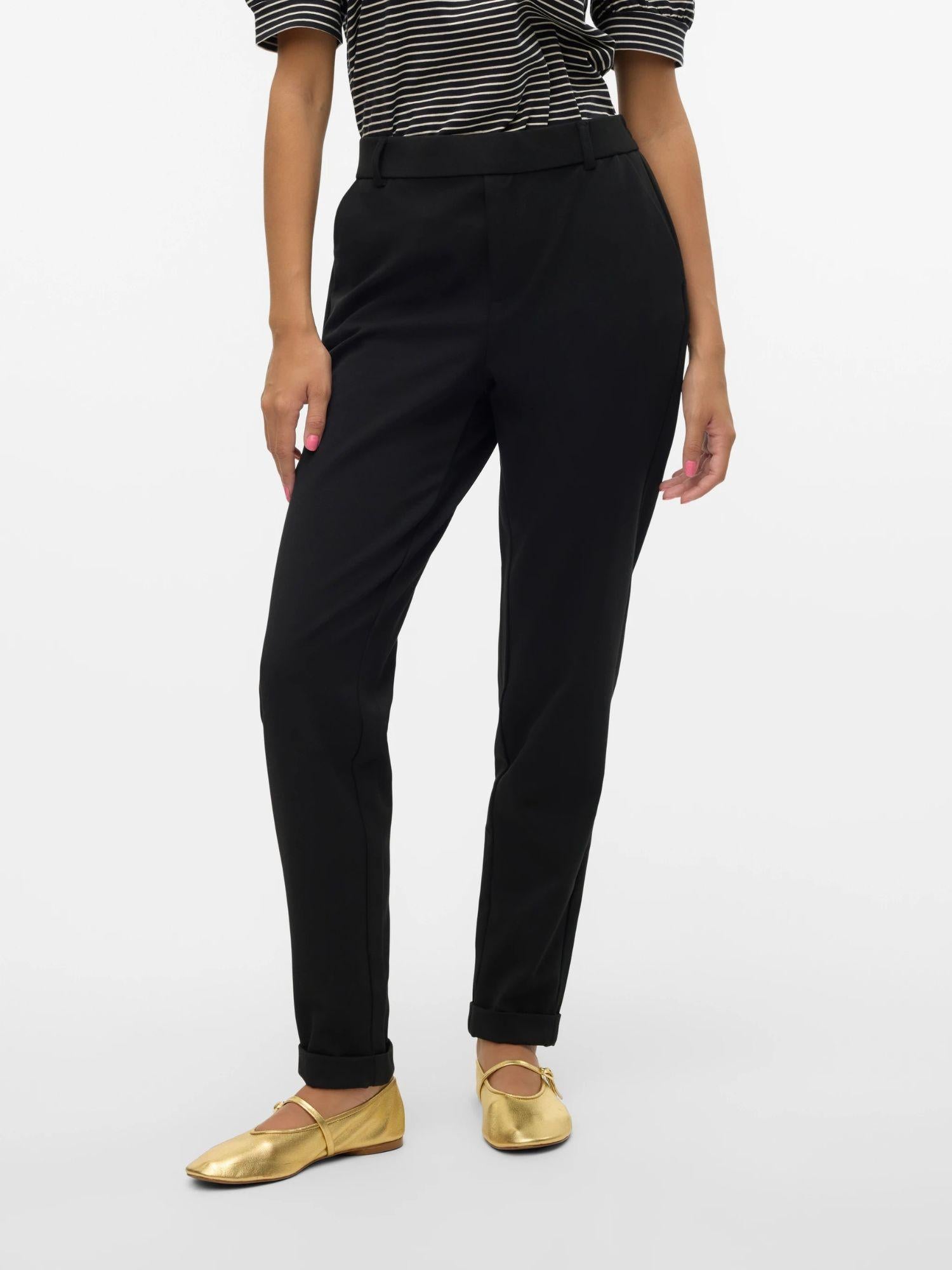 Vero Moda Pantaloni Donna Maya A Vita Media Nero 10225280 Black VERO MODA 