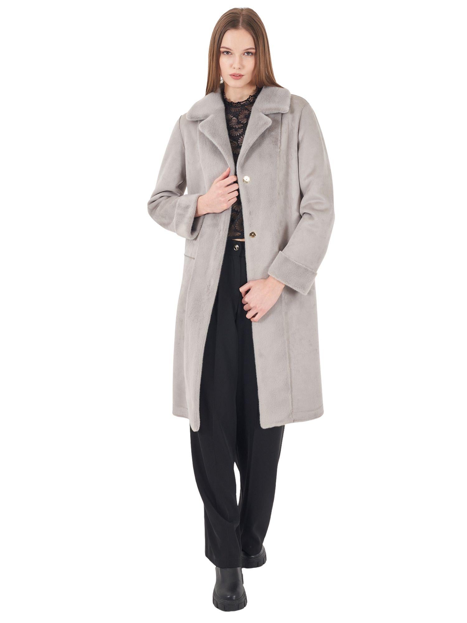 Yes Zee Cappotto Donna Reversibile Grigio Chiaro O027 KV00 0846 YES ZEE 