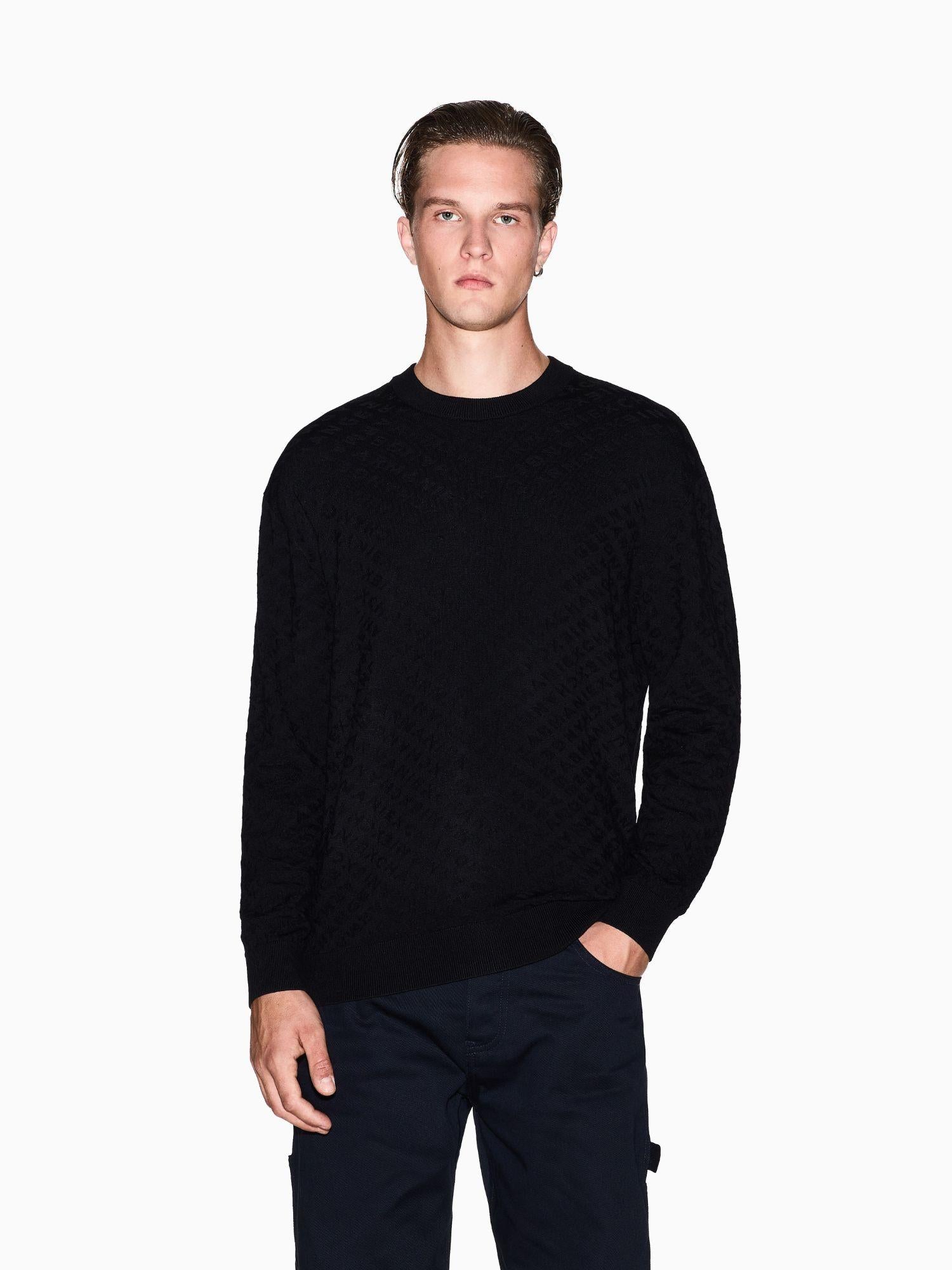 Armani Exchange Maglione girocollo in misto viscosa Uomo Nero XM001316 AF10454 UC001 ARMANI EXCHANGE 
