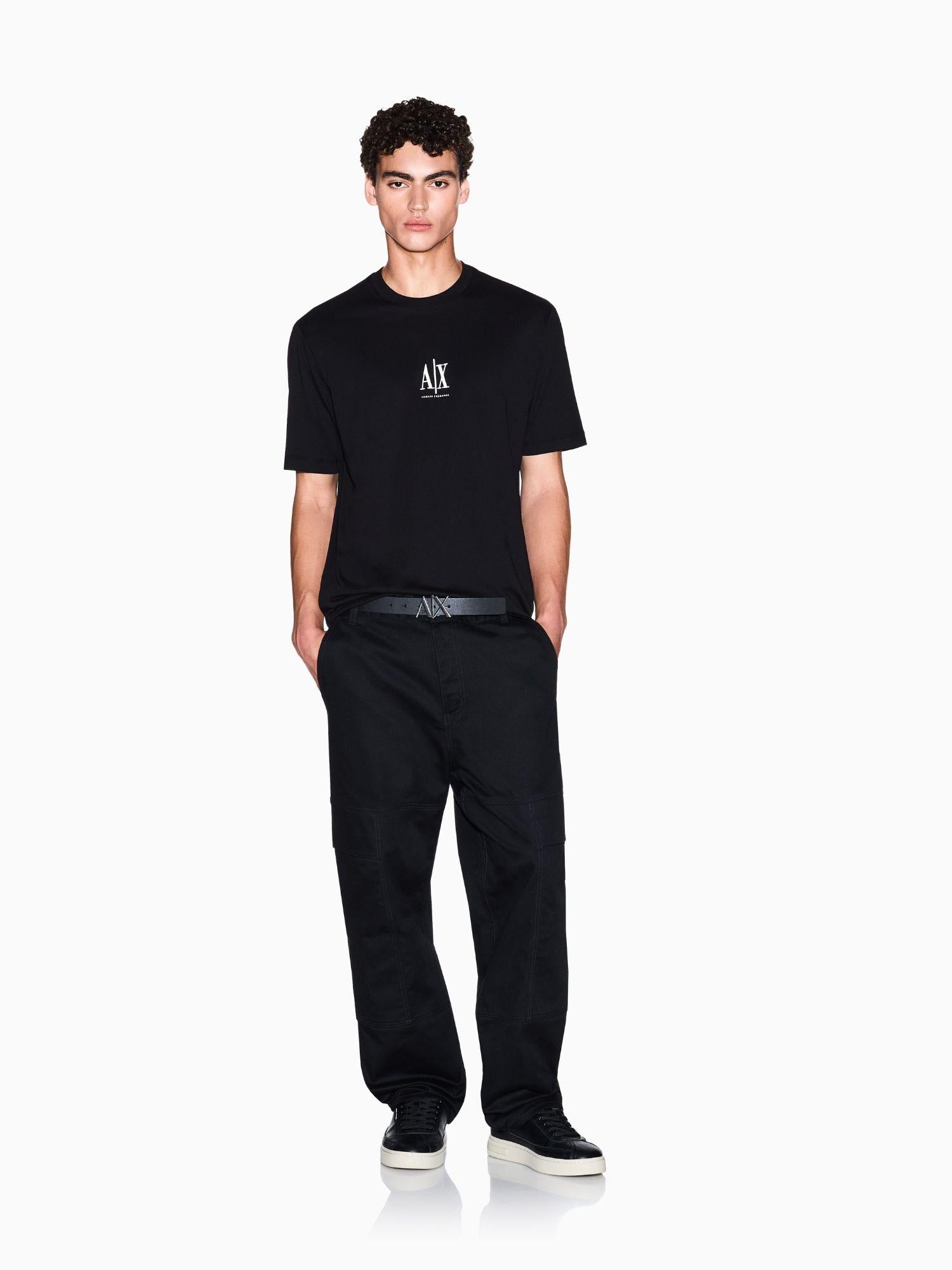Armani Exchange T-Shirt con logo ricamato Uomo Nero XM000363 AF12308 UC001 ARMANI EXCHANGE 