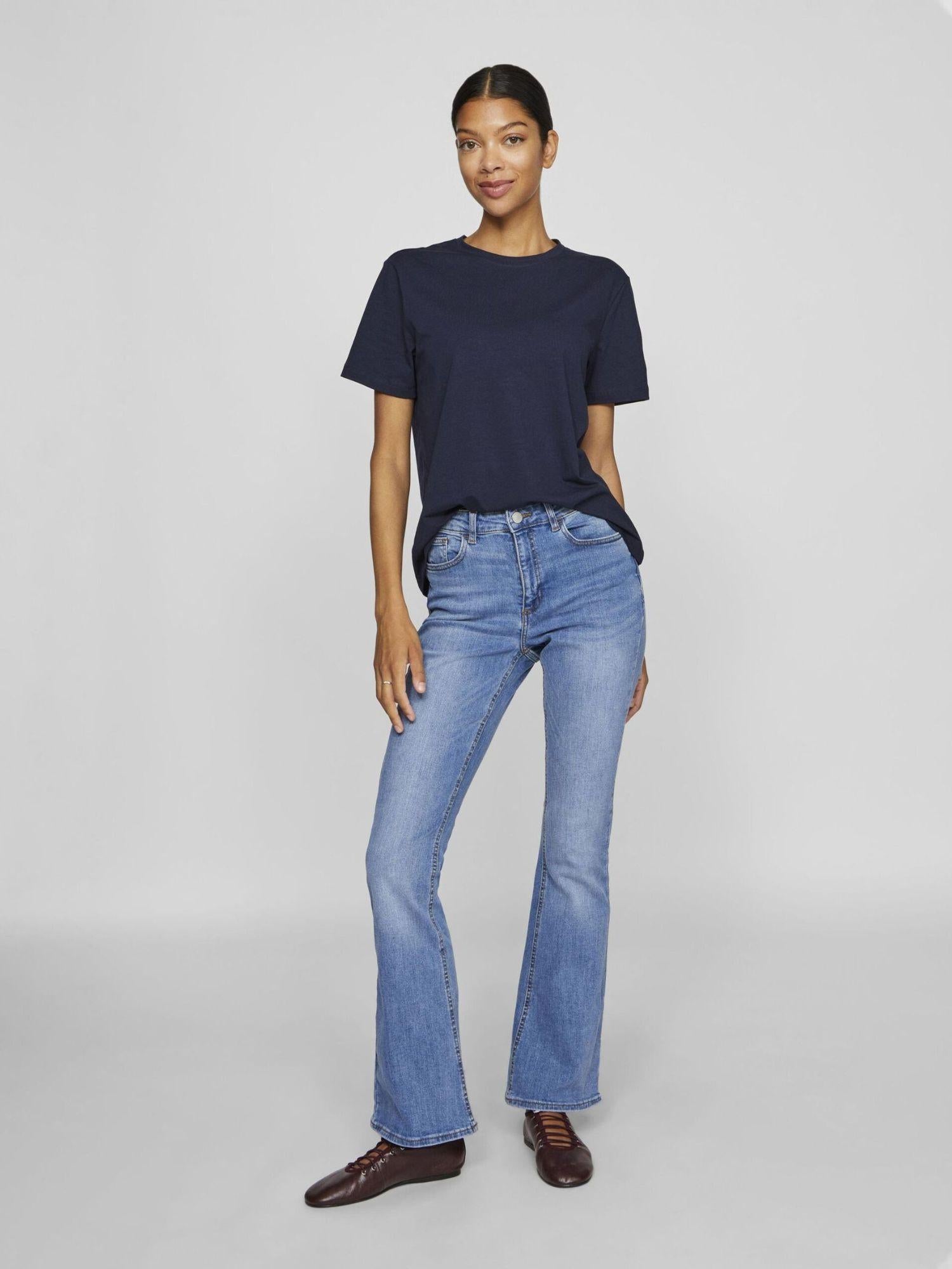 Vila Pantaloni a Zampa Donna Light Blue Vibetty 14105100 Light Blue Denim VILA 