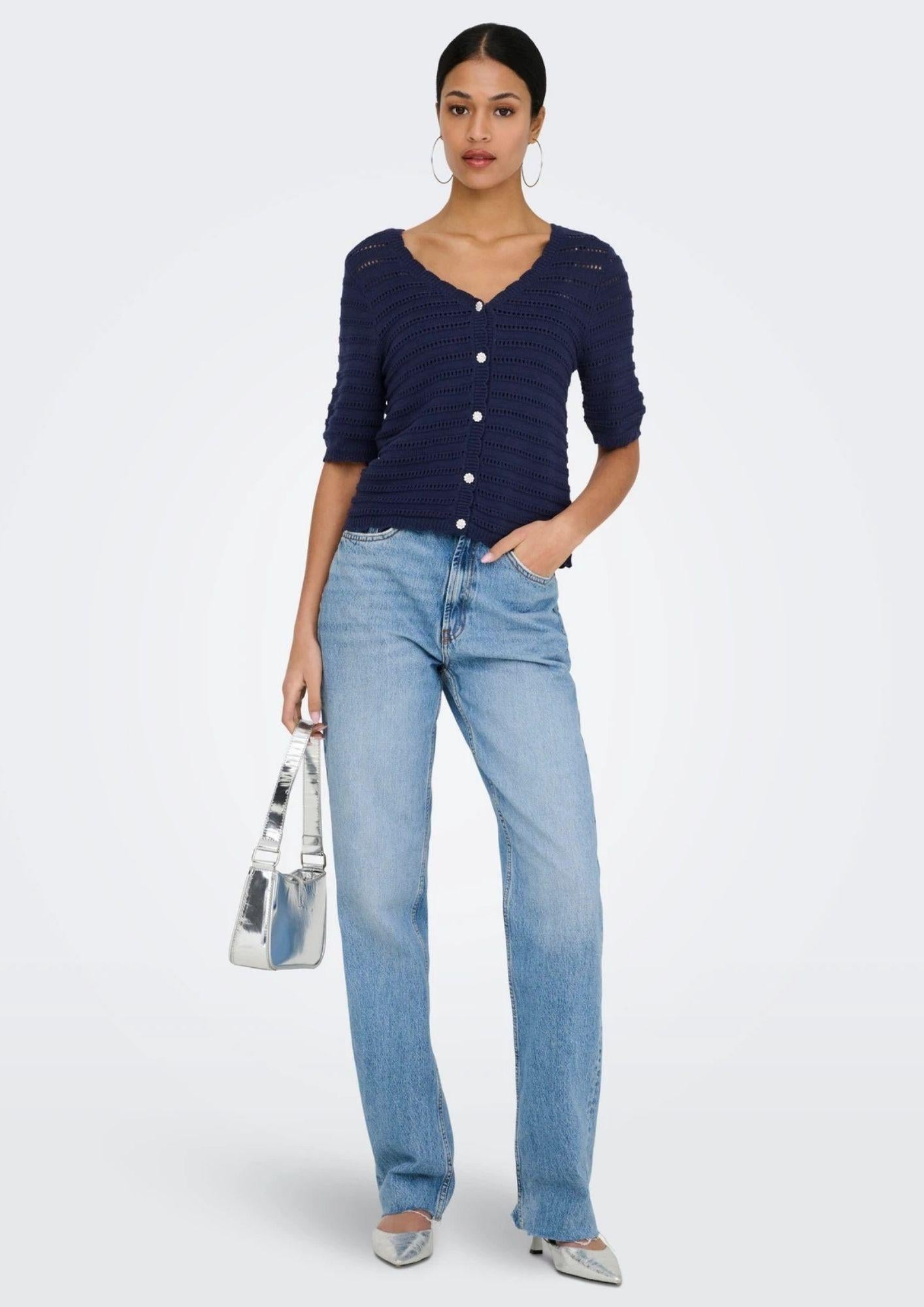 Jacqueline De Yong Cardigan Donna Tanja Blu 15366211 Black Iris JACQUELINE DE YONG 
