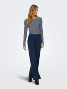 Jacqueline De Yong Pantaloni Donna Blu Jdygeggo 15343979 Black Iris JACQUELINE DE YONG 