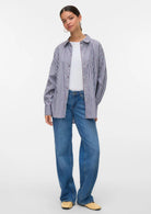 Vero Moda Camicia Donna Parina Azzurra Righe Bordeaux e Biache 10326180 Allure ZINFANDEL/BIRCH VERO MODA 