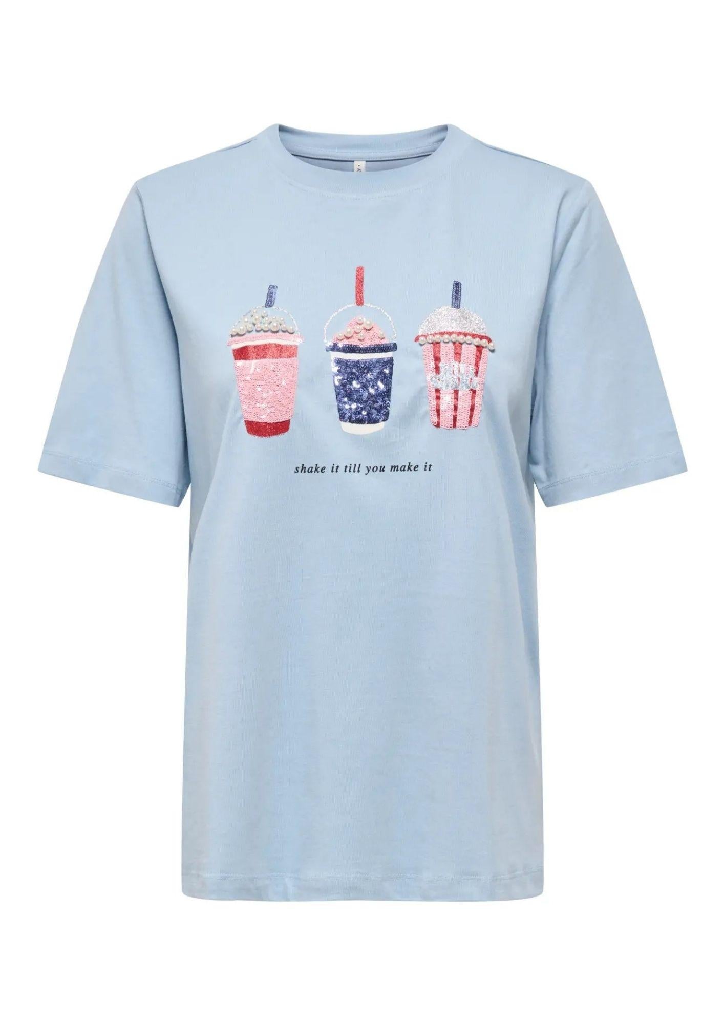 Only T-Shirt Donna Burst Blu 15343431 Soft Chambray ONLY 