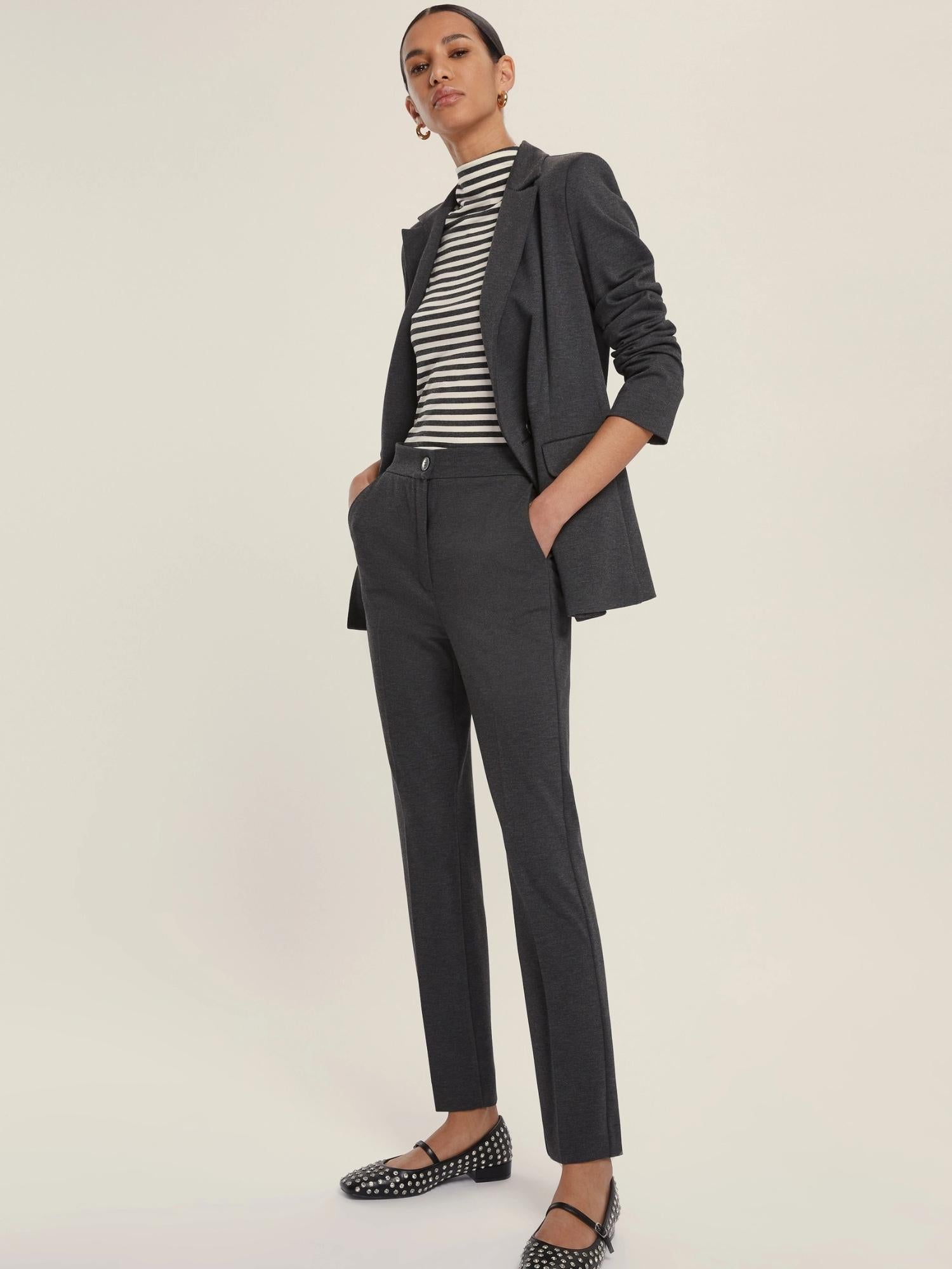 Emme Marella Pantalone Donna a sigaretta in jersey Chinos Antracite 2525786061200 006 EMME MARELLA 