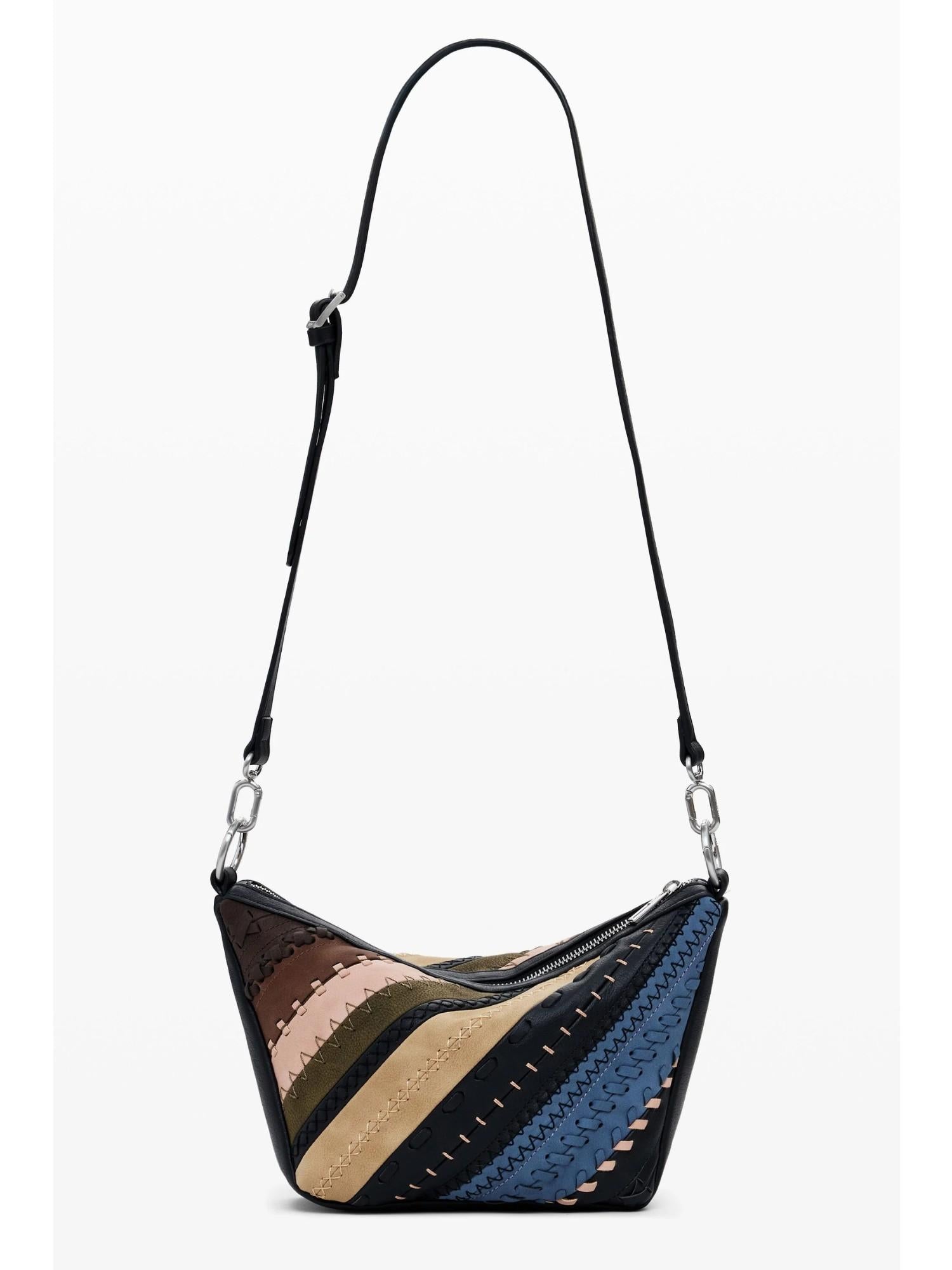 Desigual Borsa a spalla patchwork media Donna Marrone 25WAXP78 6000 DESIGUAL 