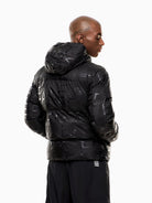 EA7 Emporio Armani Giacca imbottita con cappuccio stampa logo all-over Uomo Nero 7M000697 AF15969 UC001 EA7 EMPORIO ARMANI 