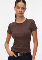 Vero Moda T-Shirt Donna Chloe Marrone Cioccolata 10306894 Chocolate Martini VERO MODA 
