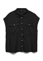 Vera Moda Camicia Donna Bree Nero Denim 10341628 Black Denim VERO MODA 