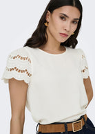 Jacqueline De Yong Top Donna Hannah Bianco 15312609 Cloud Dancer JACQUELINE DE YONG 