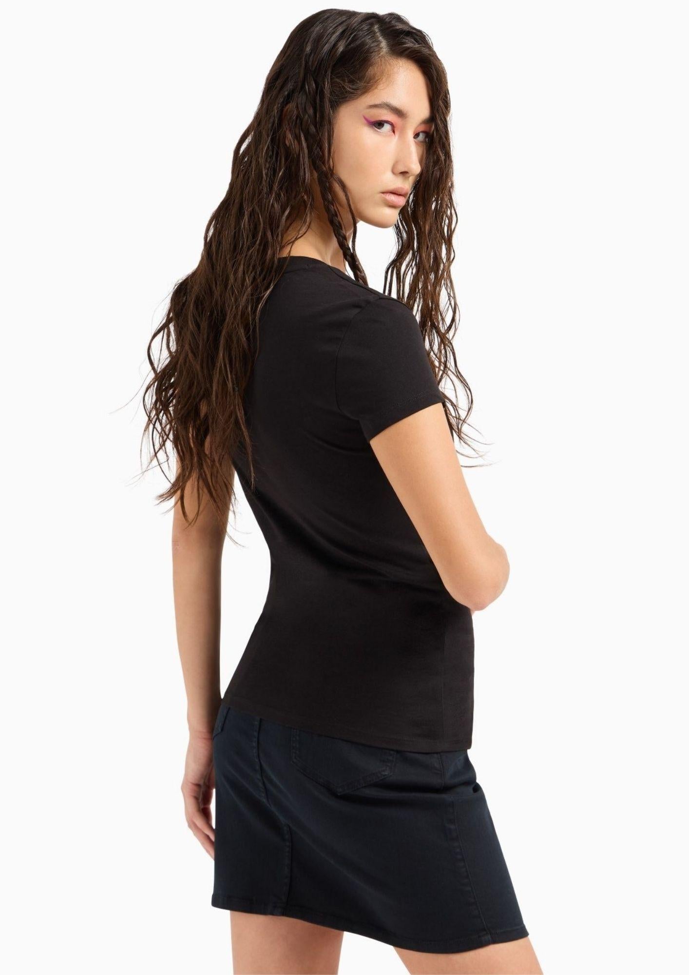 Armani Exchange T-Shirt Donna Nera 8NYTDL YJ73Z 6231 ARMANI EXCHANGE 