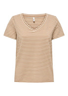 Only T-Shirt Donna Venus Marrone E Grigio Betulla 15368929 Toasted Coconut ONLY 